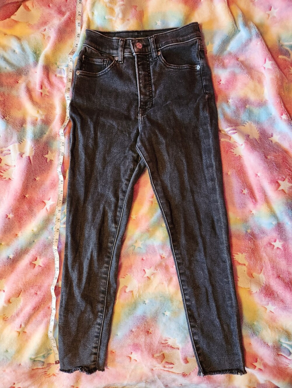 high rise black skinny jeans